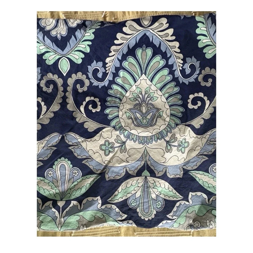 Pottery Barn Deco Medallion Blue Floral Paisley Standard Pillow Sham 20x26” NEW